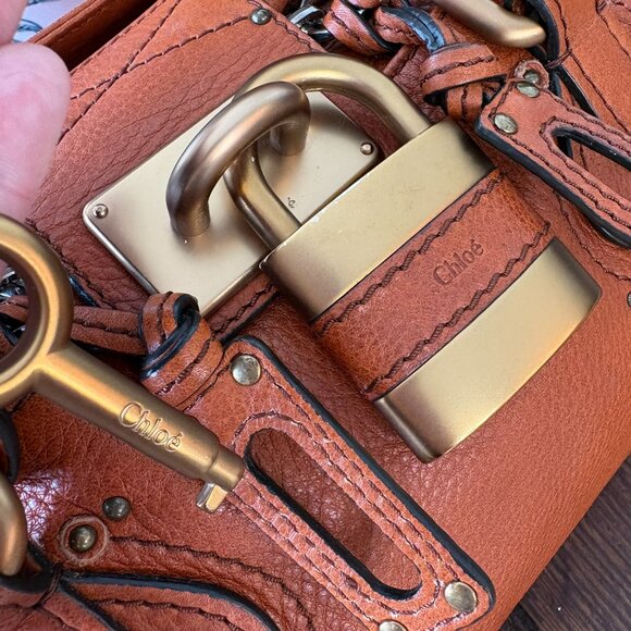 Chloe Vintage Paddington Satchel Calfskin Leather Ecureil Brown Medium - Picture 10 of 16